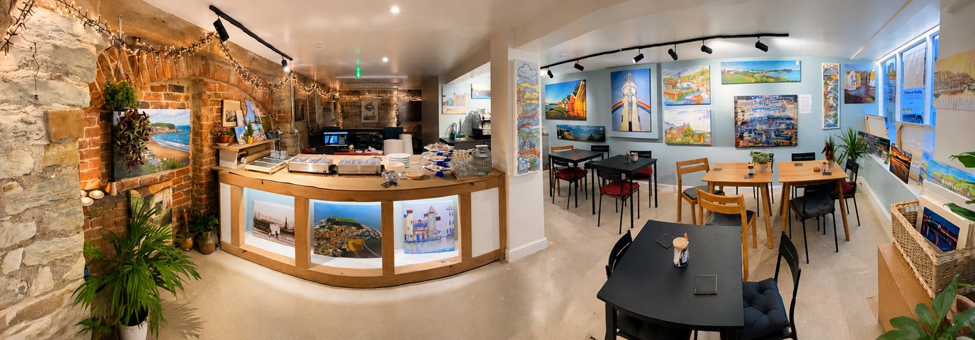 Inside Picadore Coffee Shop — the gallery room